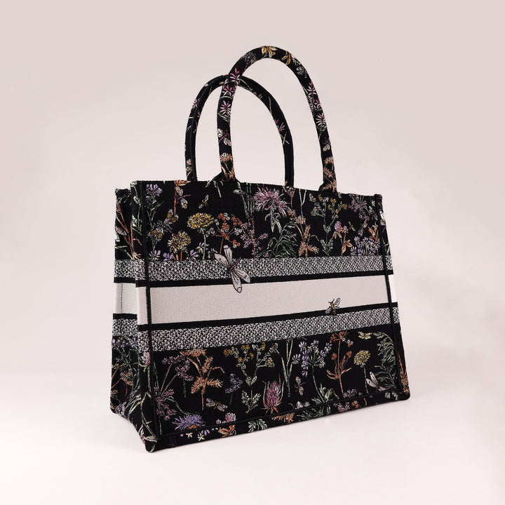 Dior Book Tote - Embroidered Herbarium