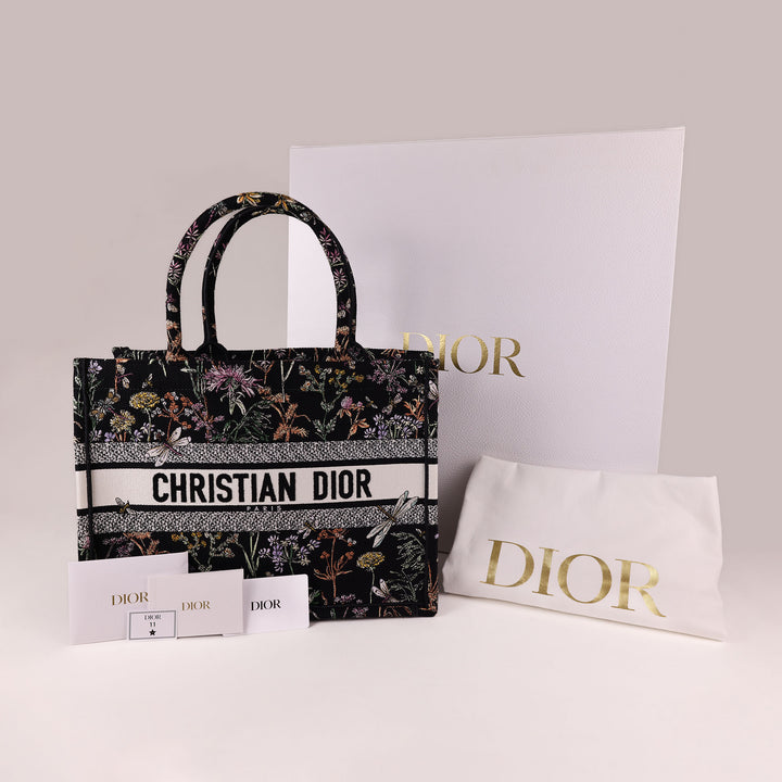 Dior Book Tote - Embroidered Herbarium