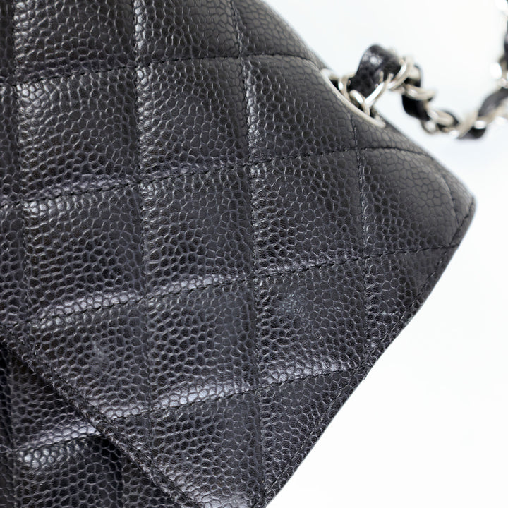 Chanel Medium Double Flap - Silver Hardware - All Black