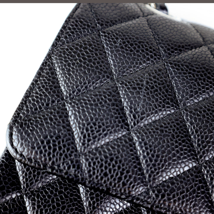Chanel Medium Double Flap - Silver Hardware - All Black