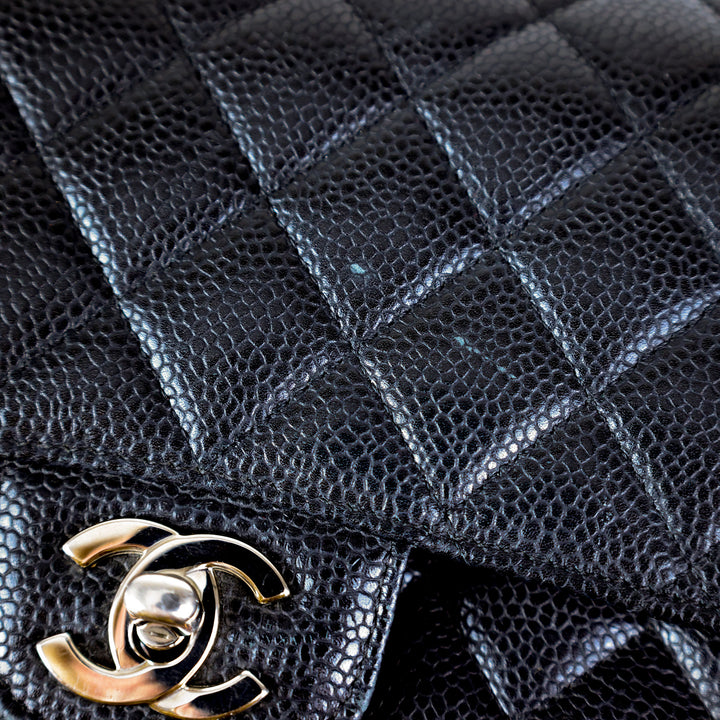Chanel Medium Double Flap - Silver Hardware - All Black