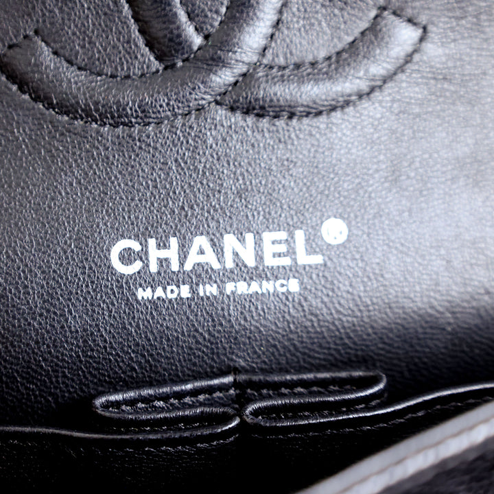 Chanel Medium Double Flap - Silver Hardware - All Black