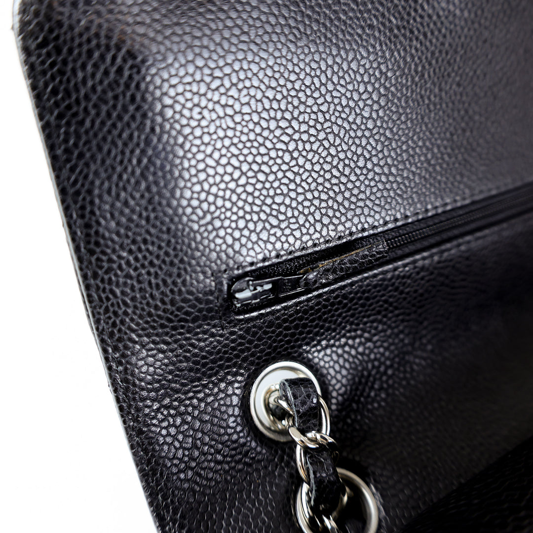 Chanel Medium Double Flap - Silver Hardware - All Black