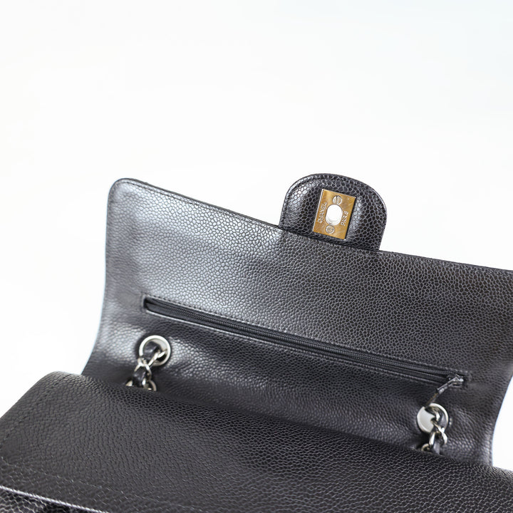 Chanel Medium Double Flap - Silver Hardware - All Black
