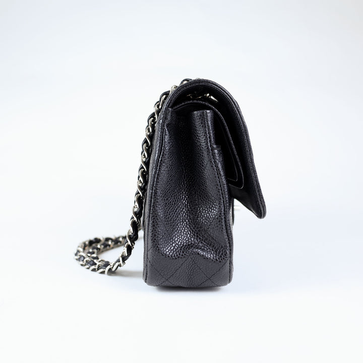 Chanel Medium Double Flap - Silver Hardware - All Black