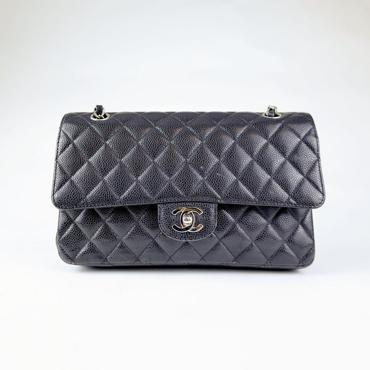 Chanel Medium Double Flap - Silver Hardware - All Black
