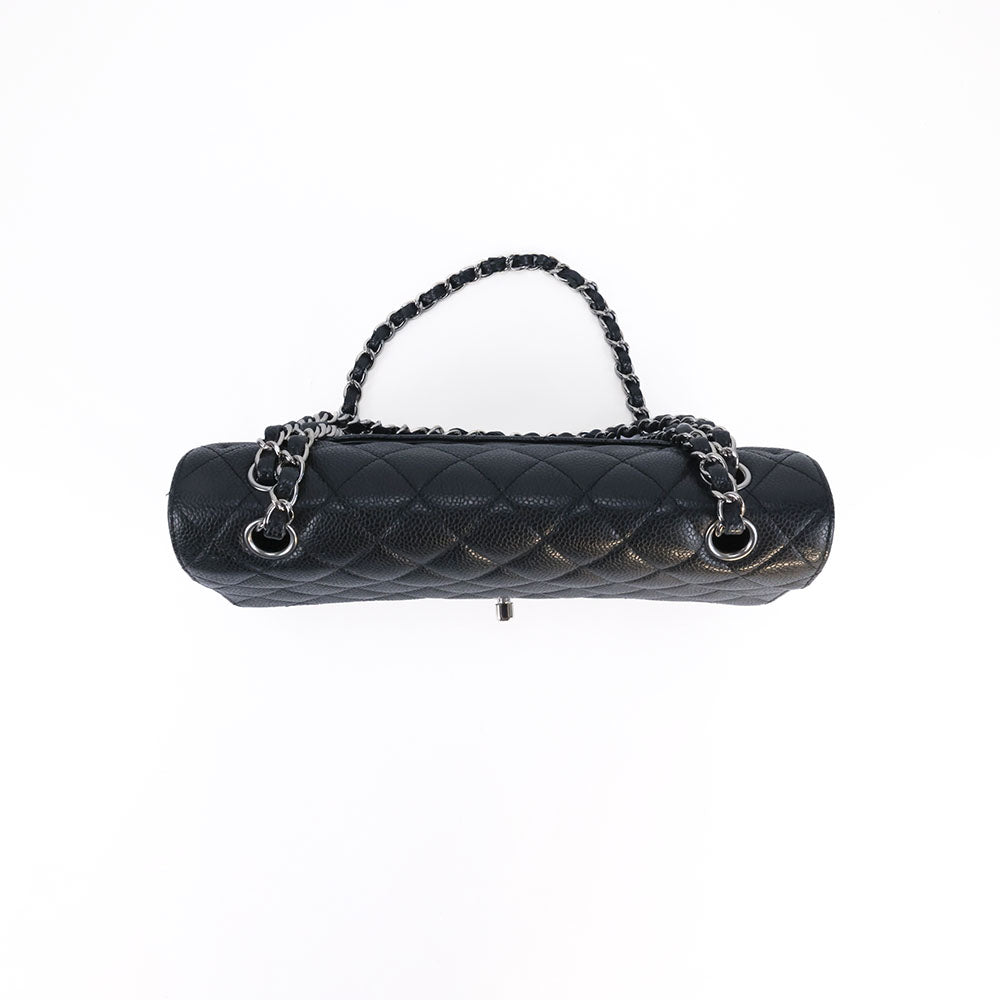 Chanel Medium Double Flap - Silver Hardware - All Black