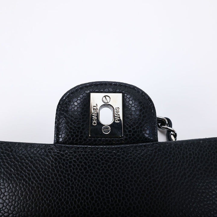 Chanel Medium Double Flap - Silver Hardware - All Black