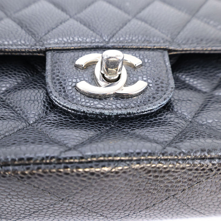 Chanel Medium Double Flap - Silver Hardware - All Black
