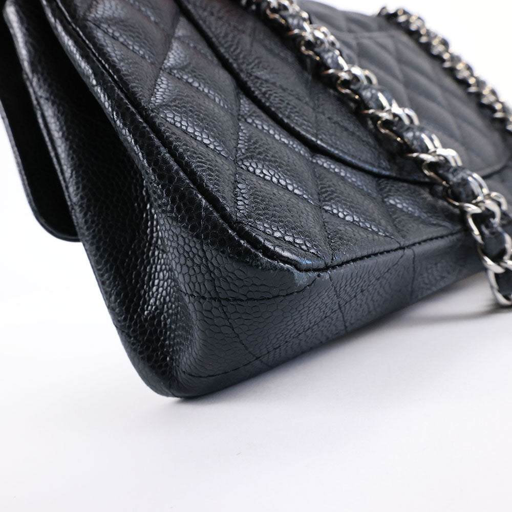 Chanel Medium Double Flap - Silver Hardware - All Black