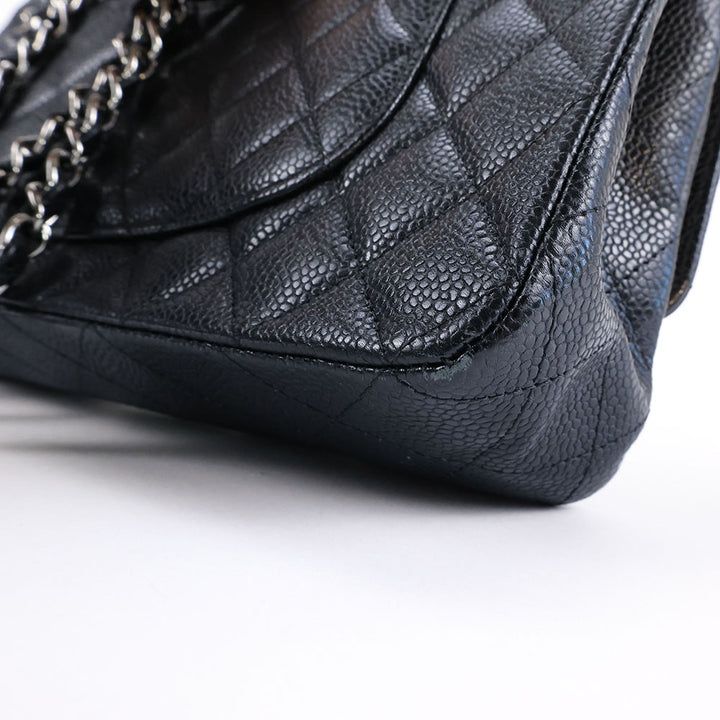 Chanel Medium Double Flap - Silver Hardware - All Black